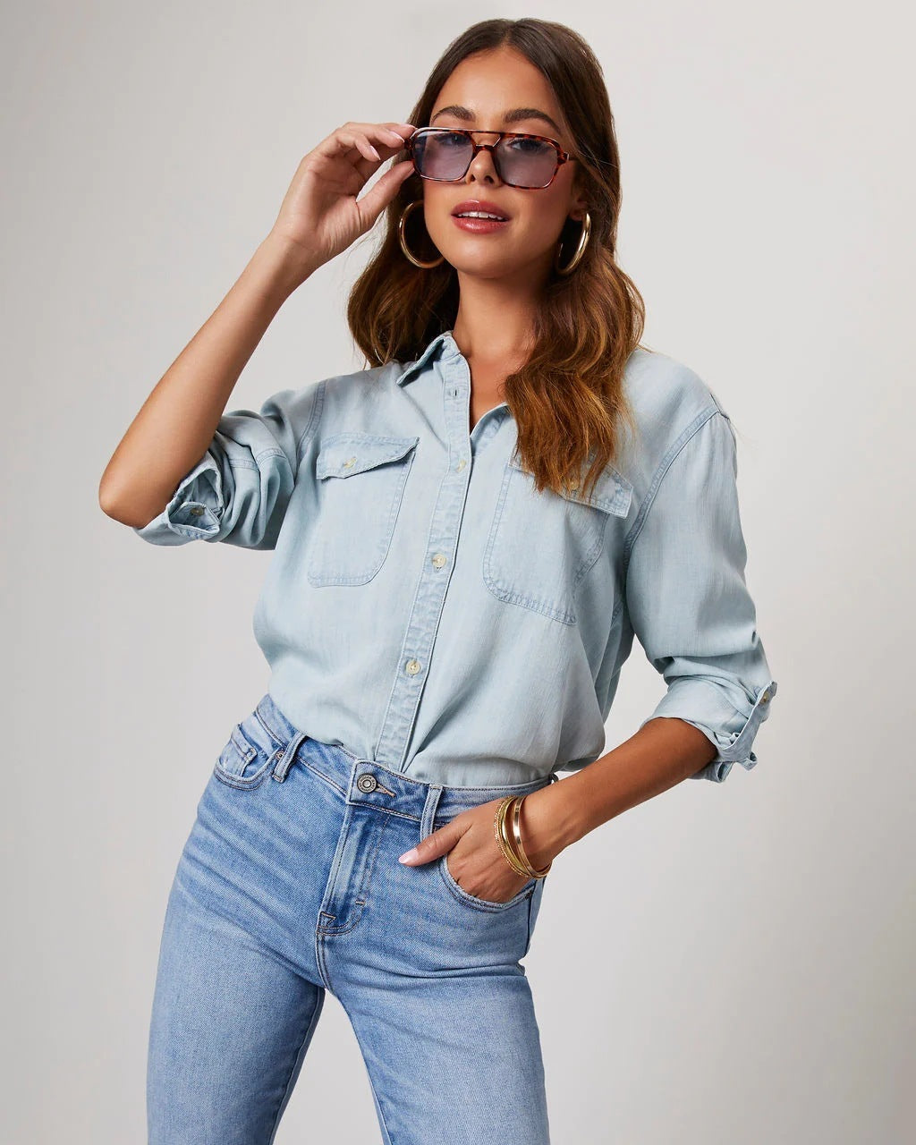 Cross Border Autumn Leisure Lapel Single Breasted Women's Long-sleeved Denim