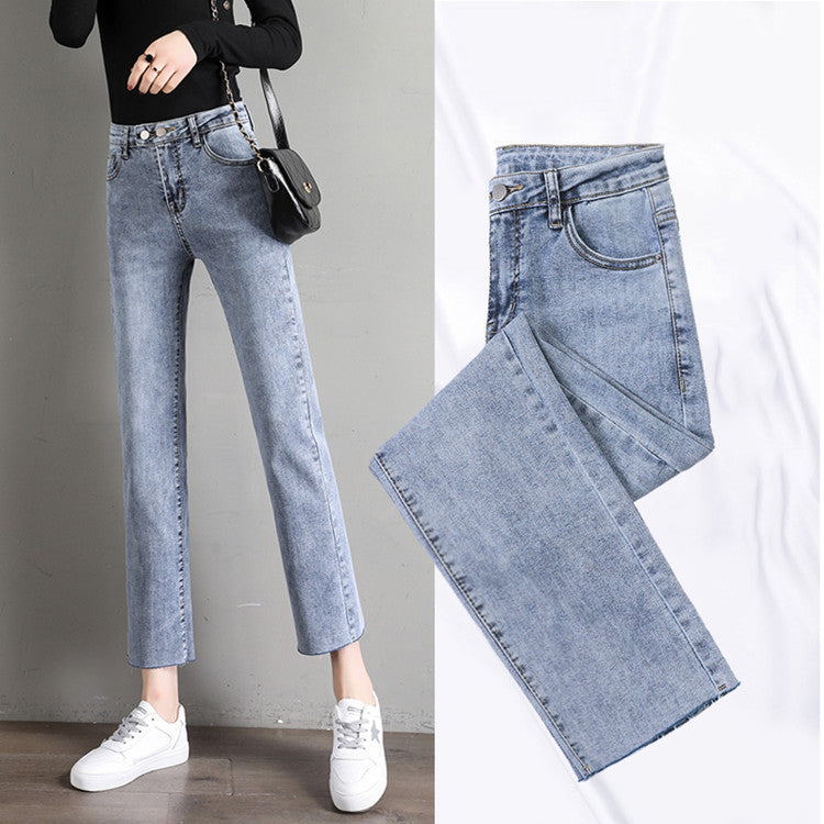 Jeans Nine-point Straight-leg Casual Cigarette Trousers