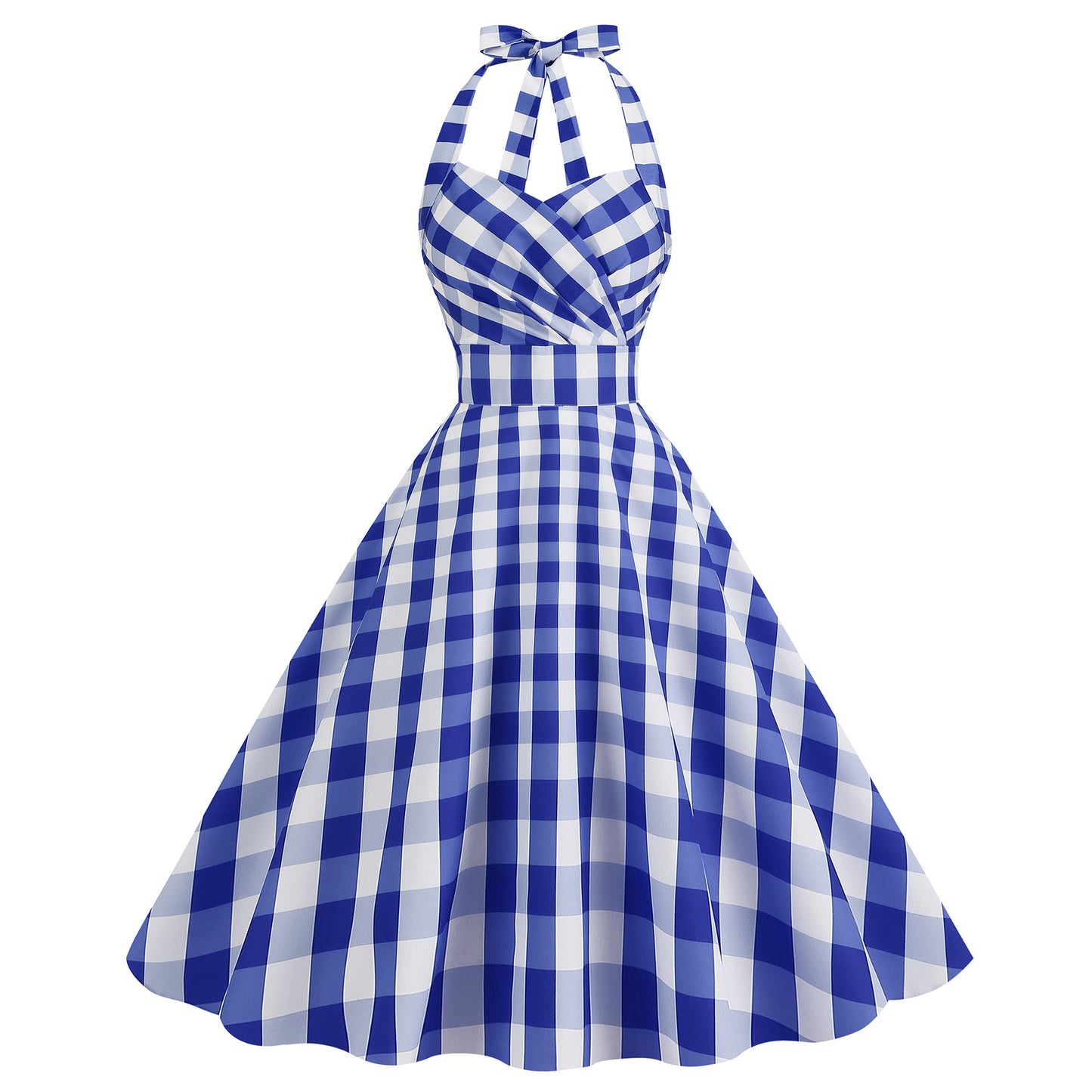 Retro Sexy Halter Chest-wrapped Slim-fit Printed Large Swing Dress