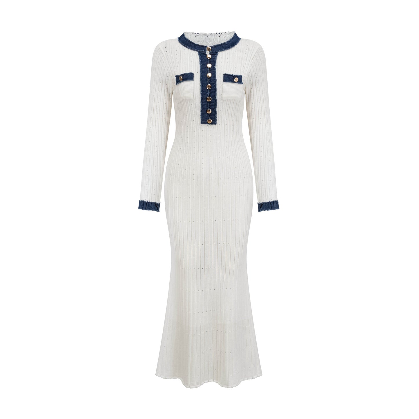 Elegant Knitted Waist-controlled Slim Fit Slimming All-matching Dress