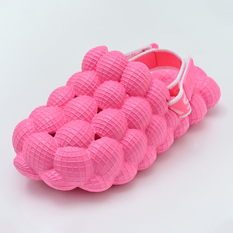 Massage Litchi Peanut Grape Bubble Trendy Child Slippers Children's Hole Shoes