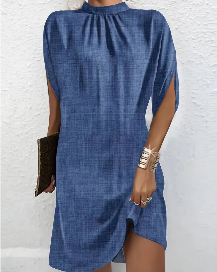 Loose Batwing Sleeve Round Neck Dress