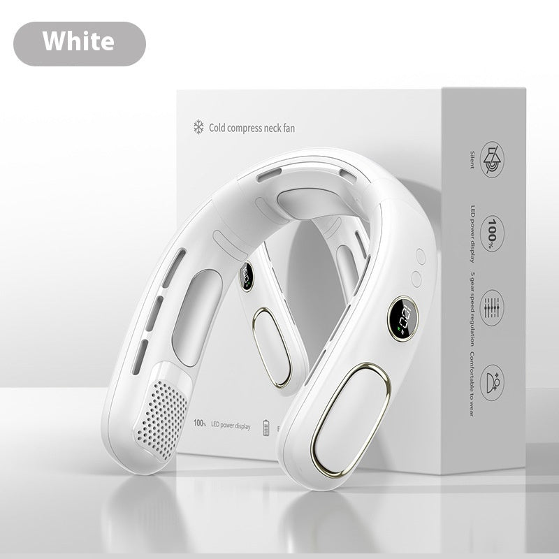 USB Charging Non-leaf Ice Compress Lazy Outdoor Portable Halter Little Fan