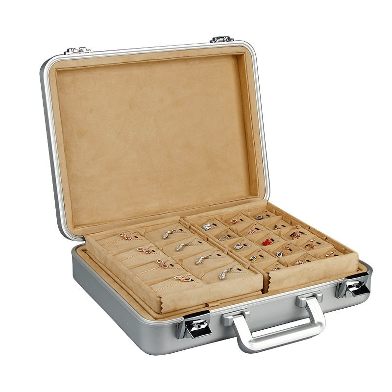 Portable Handheld Aluminum Alloy Jewelry Box