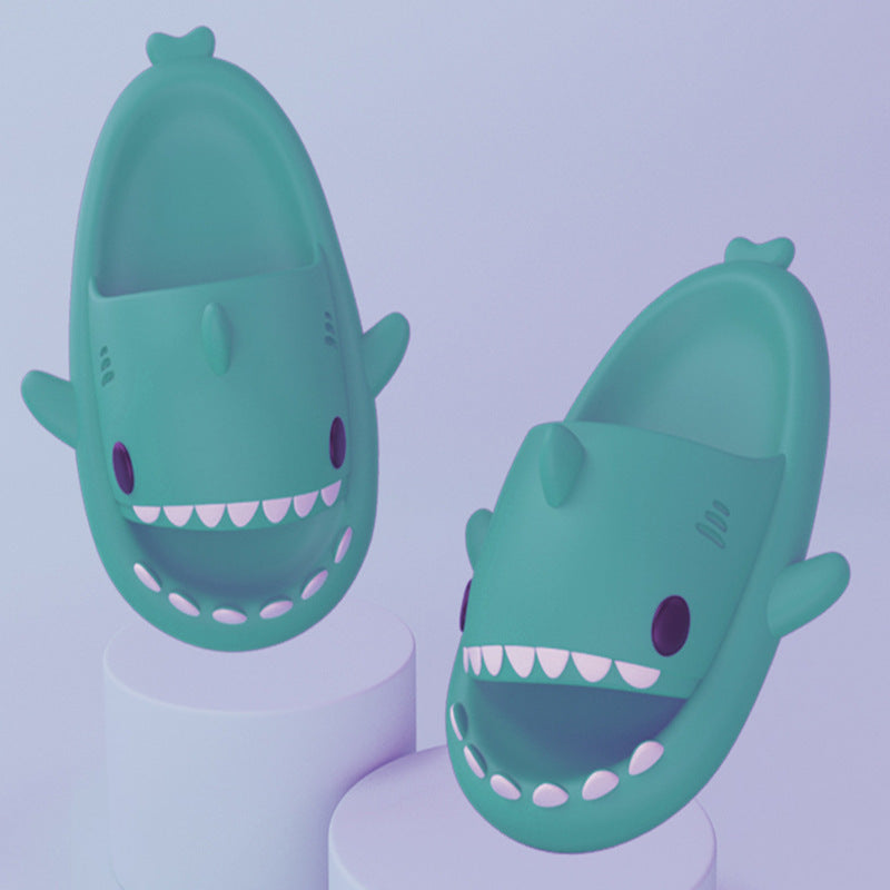 Adult's Slippers Indoor Outdoor Funny Shark Cartoon for summer pool