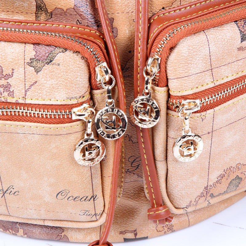 Retro wild map backpack