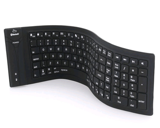 Foldable Waterproof Silicone Wireless Bluetooth Keyboard 108 Keys USB
