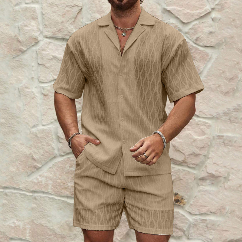 Men Tracksuits Summer Fashion Solid Loose Casual Two Pieces