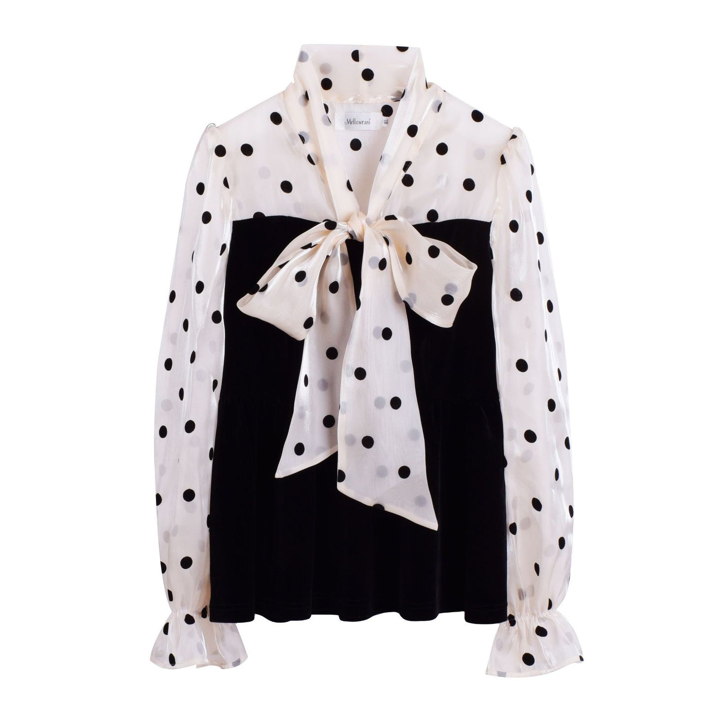 Polka Dot Stitching Lace-up Bow Dress