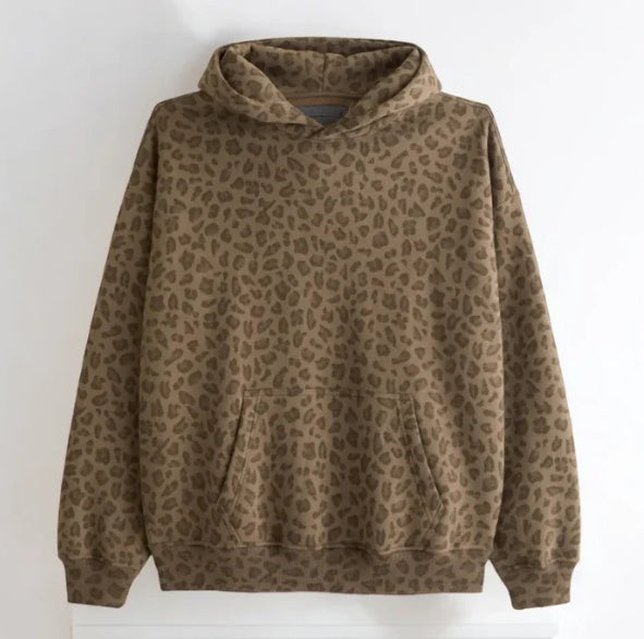 Leopard Print Hoodie Vintage Sweatshirt