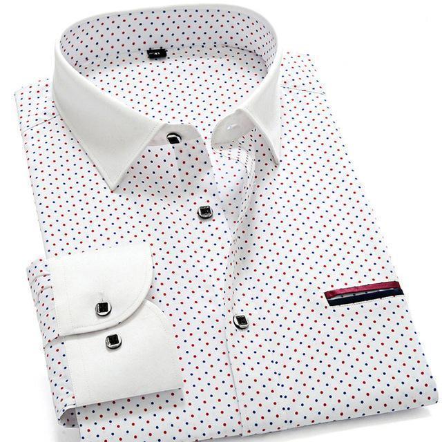 Turn-Down Collar Polka Dot Print Casual Shirt