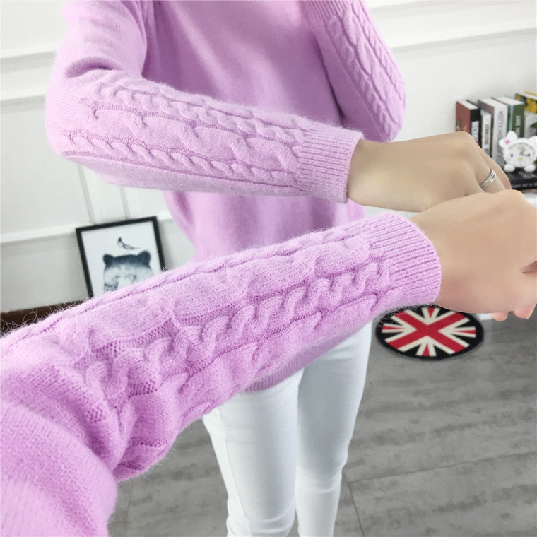 Twist Pullover Thick Slim Slimming Sweater