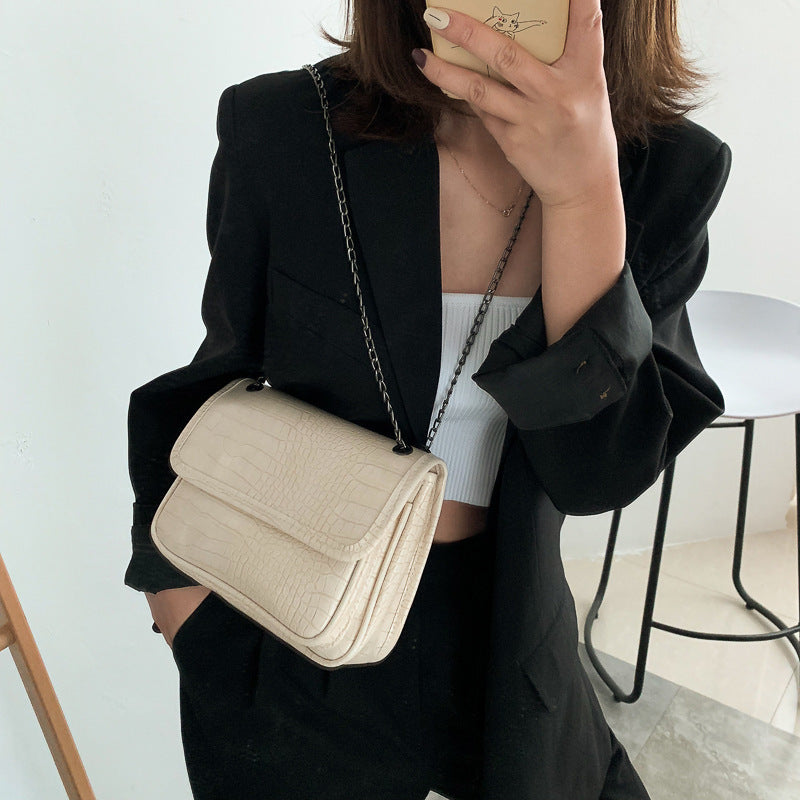 All-match Crocodile Pattern Chain Shoulder Messenger Small Square Bag