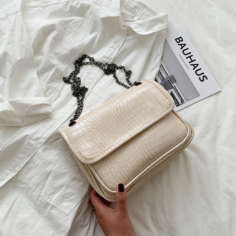 All-match Crocodile Pattern Chain Shoulder Messenger Small Square Bag