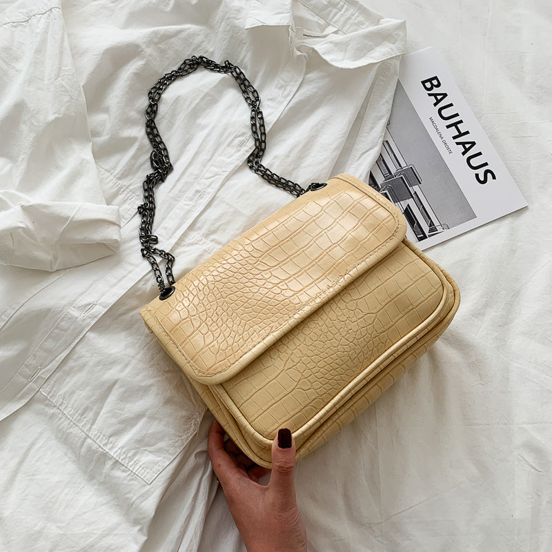 All-match Crocodile Pattern Chain Shoulder Messenger Small Square Bag