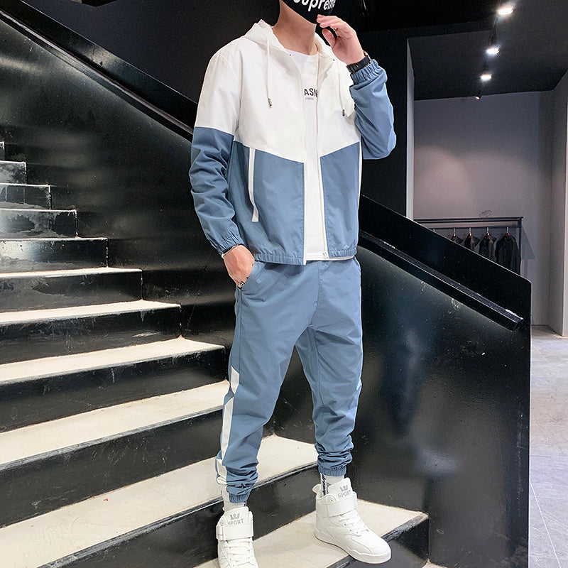 Men's Hooded Sportswear Jacket & Harem Pants