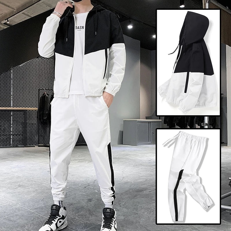 Men's Hooded Sportswear Jacket & Harem Pants