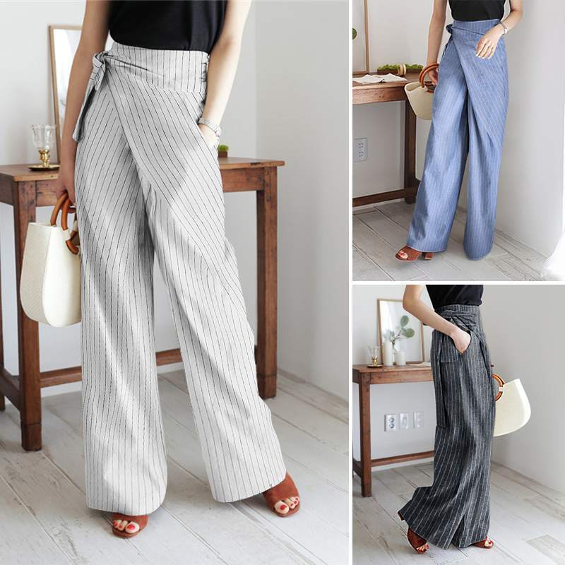 Independent Station Wish Autumn New Striped Lace-up Trousers