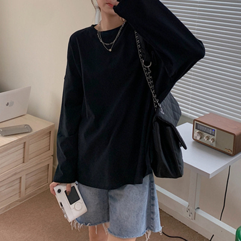 Long-Sleeved Piece Of Bottom Shirt Women's Top