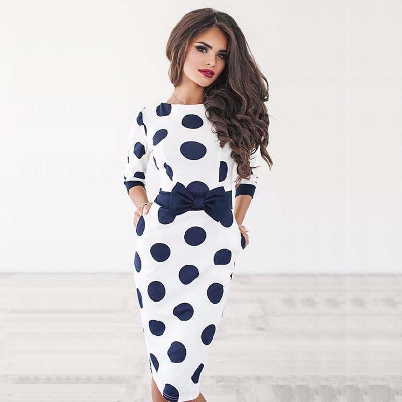 Polka Dot Slim Bag Hip Sexy Dress