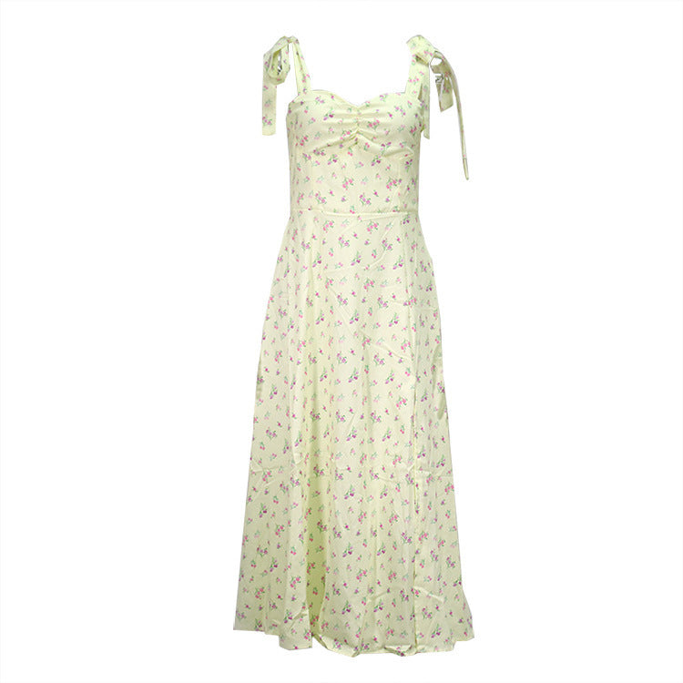 Women's Spring And Summer Suspender Sleeveless Split Dress