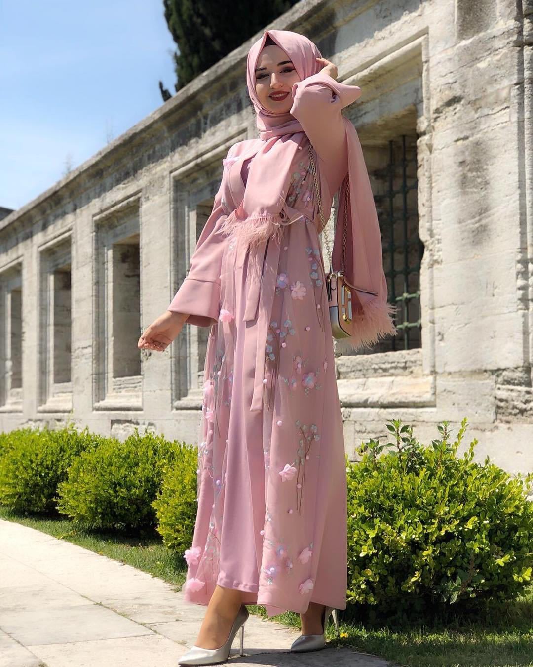 Muslim Women's Middle Eastern Arab Long Swing Dress Polyester
