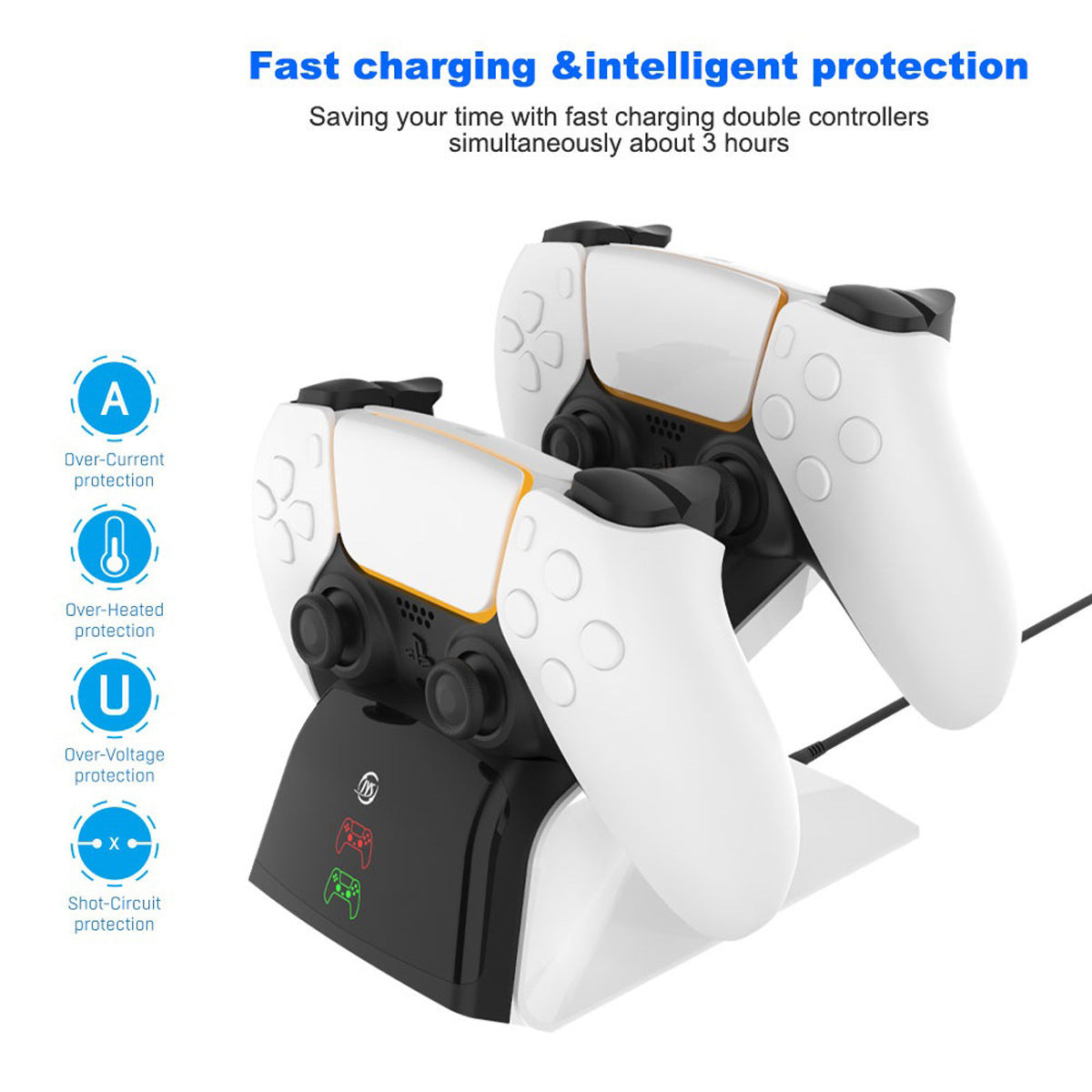 Ps5 Handle Aircraft Double Seat Charging Ps5 Wireless Handle Charger P5 Base Double Charging Contact Charging Fast Charging