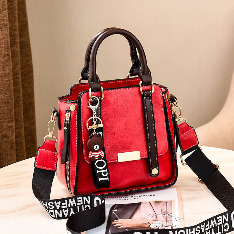 Trendy Solid Color PU Shoulder Messenger Bag for Women