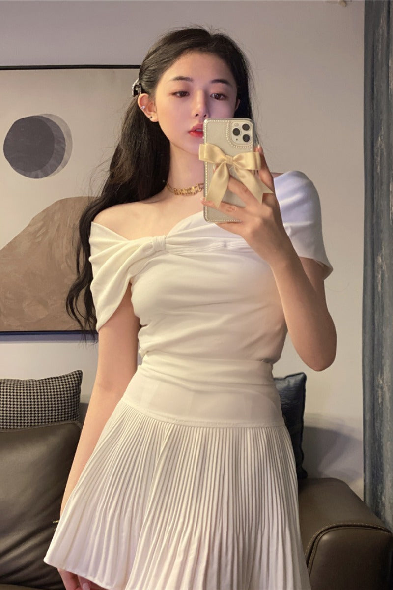Pure Cotton White T-Shirt Women Short-Sleeved Chic Top