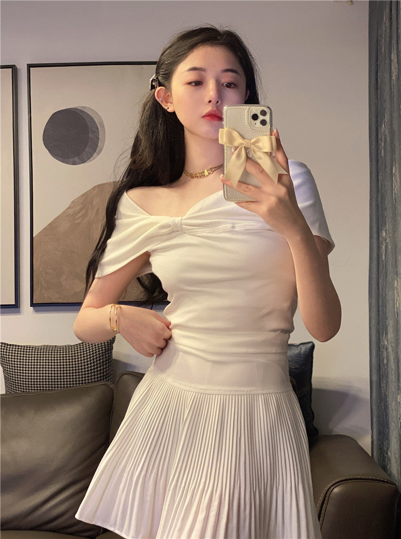 Pure Cotton White T-Shirt Women Short-Sleeved Chic Top