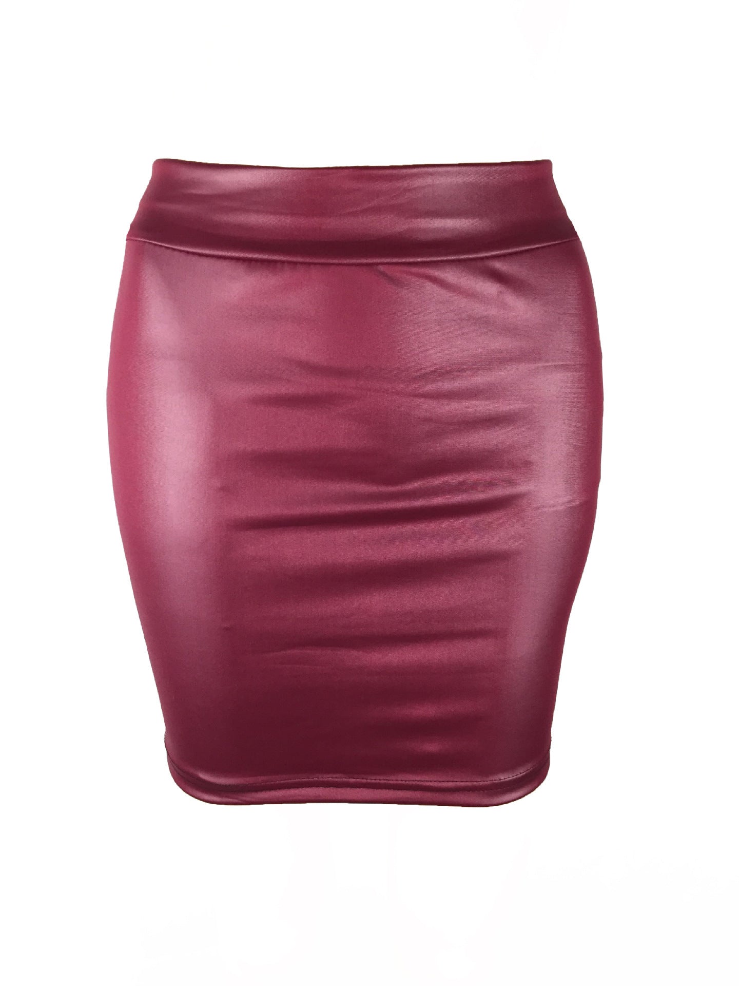 Women'S Bottoming Skirt, Matte Faux Leather Skirt, Pu Bag Hip Skirt