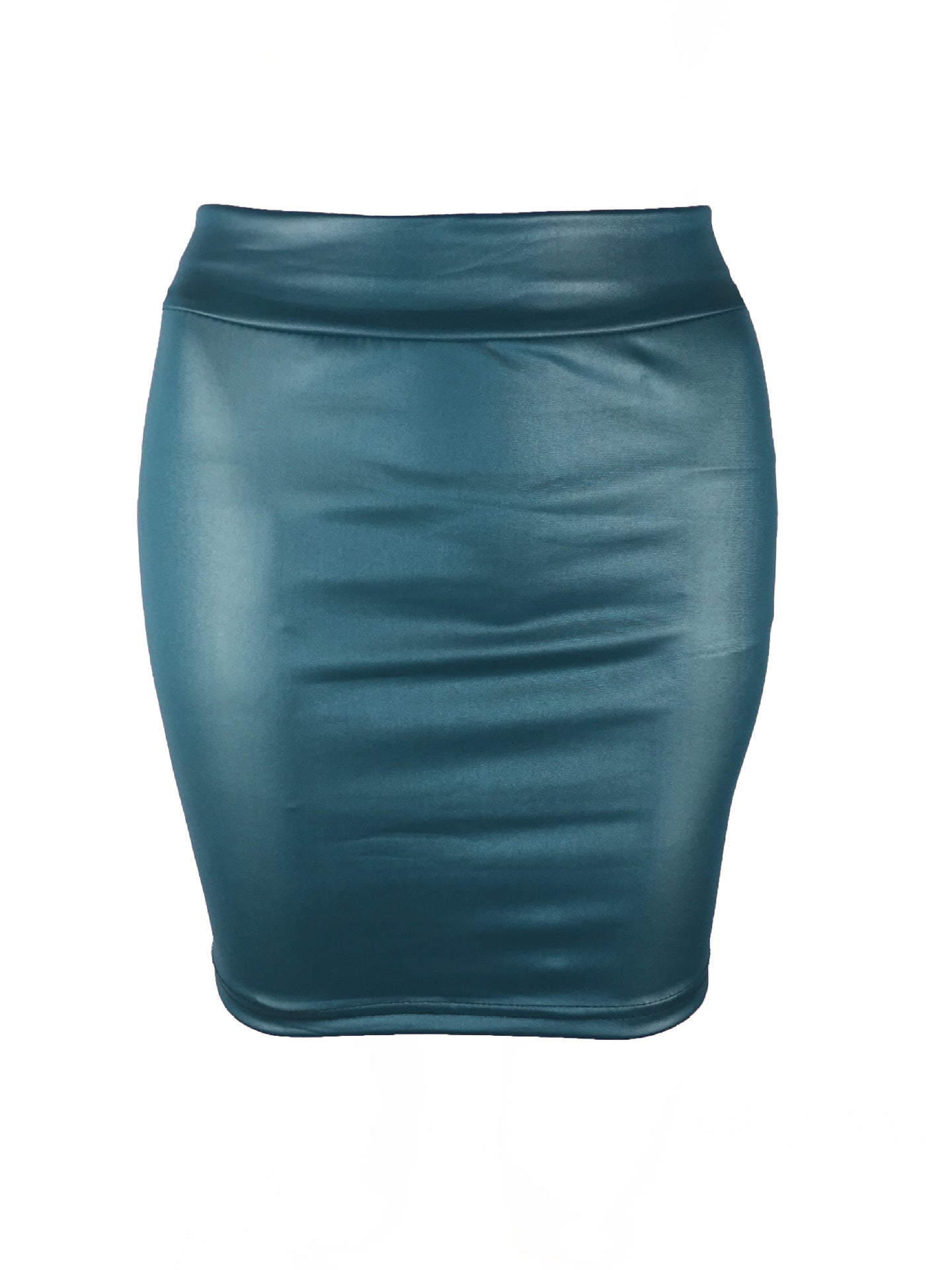 Women'S Bottoming Skirt, Matte Faux Leather Skirt, Pu Bag Hip Skirt