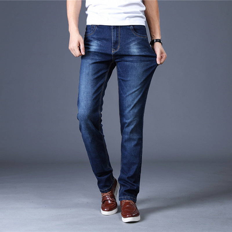Men's Slim Jeans Straight-leg Stretch Trousers
