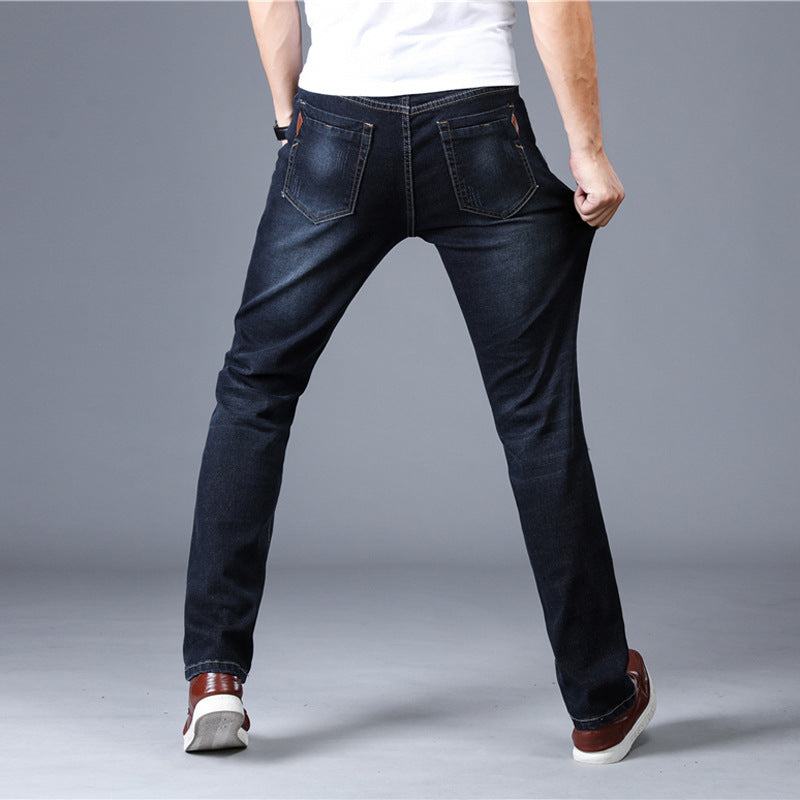Men's Slim Jeans Straight-leg Stretch Trousers