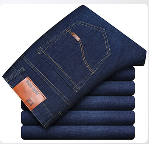 Men's Slim Jeans Straight-leg Stretch Trousers
