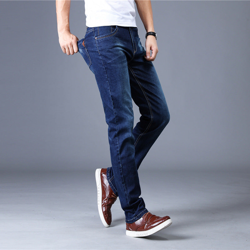 Men's Slim Jeans Straight-leg Stretch Trousers