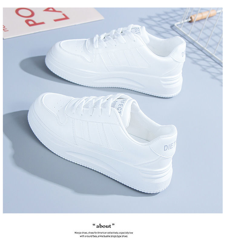 Casual Sports Leather Summer White Sneakers