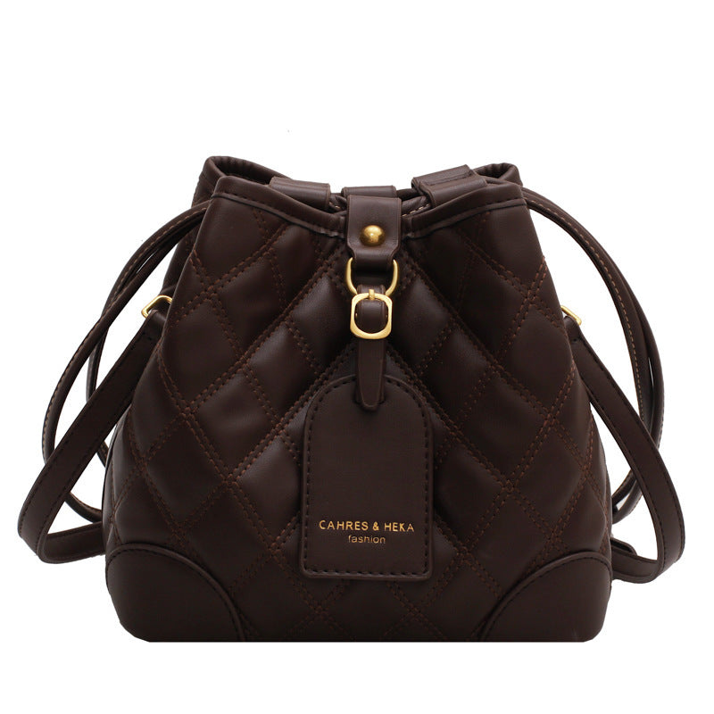 Sacs à main tendance à motif losange, sac seau à bandoulière