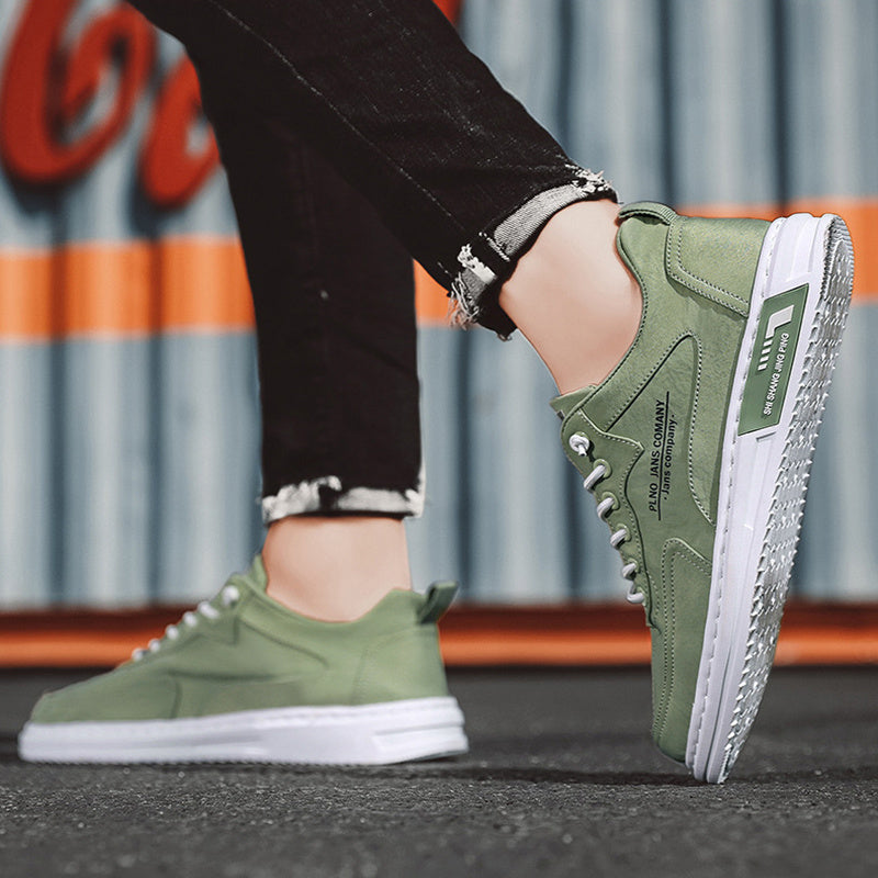 Men Sneakers Lace-up Letter Print Platform Canvas Shoes