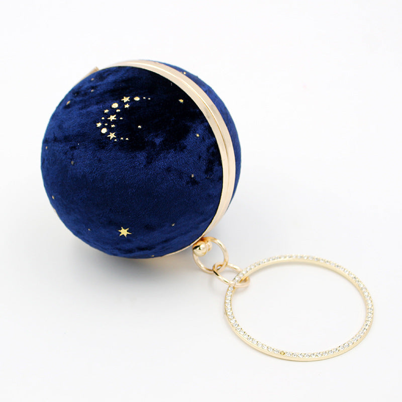 Women's Suede Dinner starry sky Round Bag