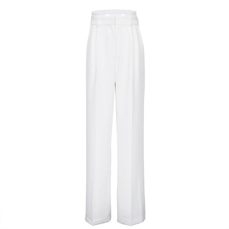 High Waist Loose Commuter Trousers in Klein Blue
