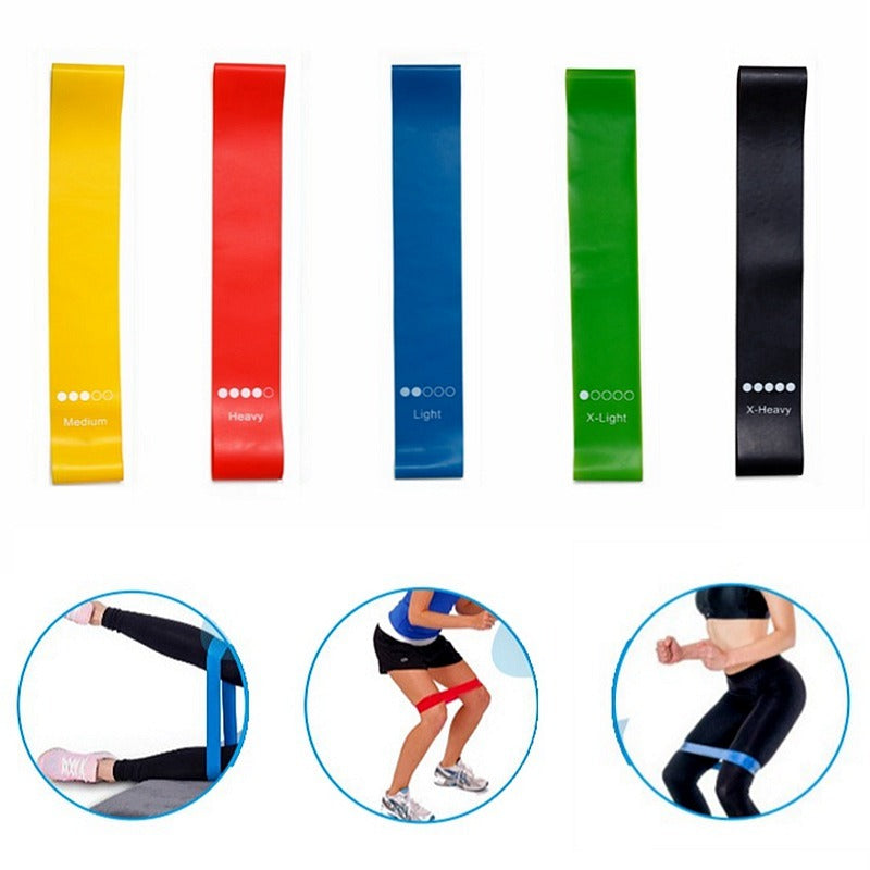 Yoga Resistance Rubber Bands Indoor Outdoor Fitness Equipment 0.35mm-1.1mm