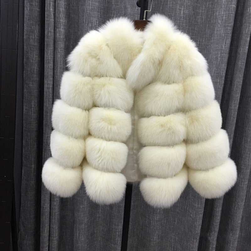 Faux Fox Fur Coat – Street Hipster Style, Mid-Length Artificial Fur