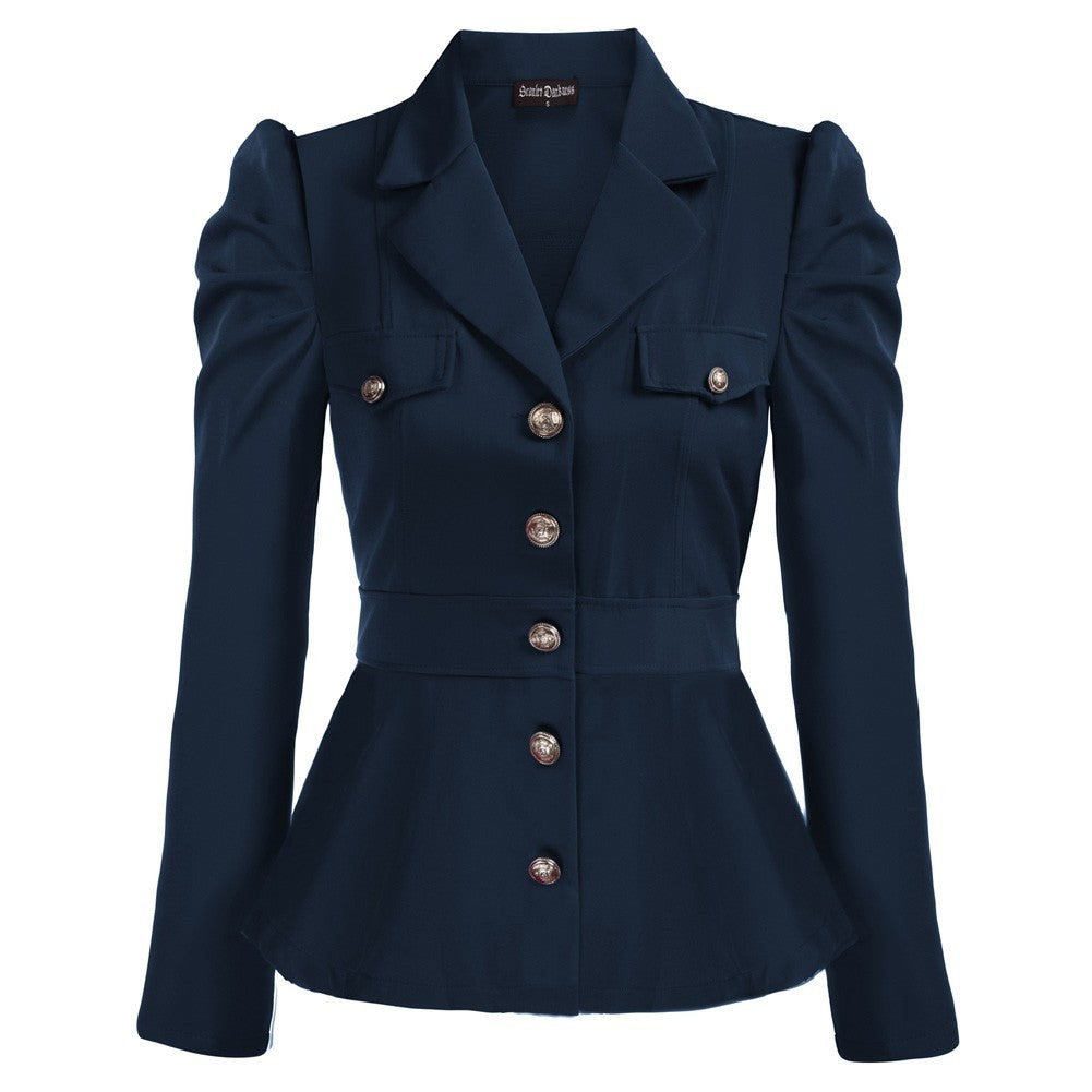 Women's Fashion Jacket Lapel Ruffled Hem