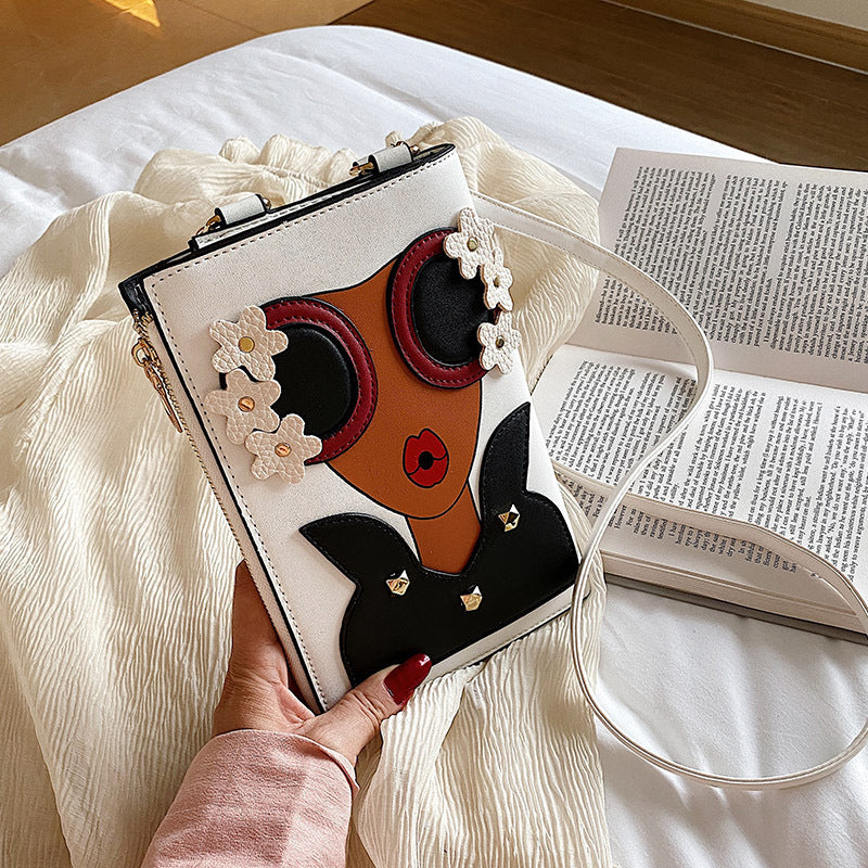 Personalized rivet street tide diagonal handbag