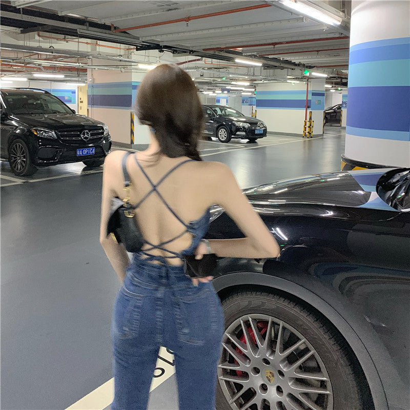 Strapless tube top jumpsuit