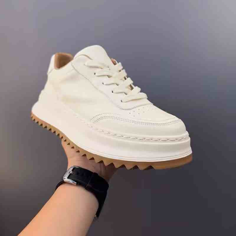 Leather White Shoes Male Retro Casual Shoes