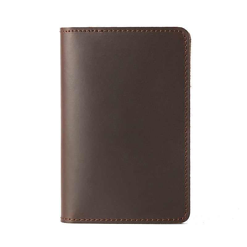 Genuine Leather Passport Holder Vertical Cowhide Handmade