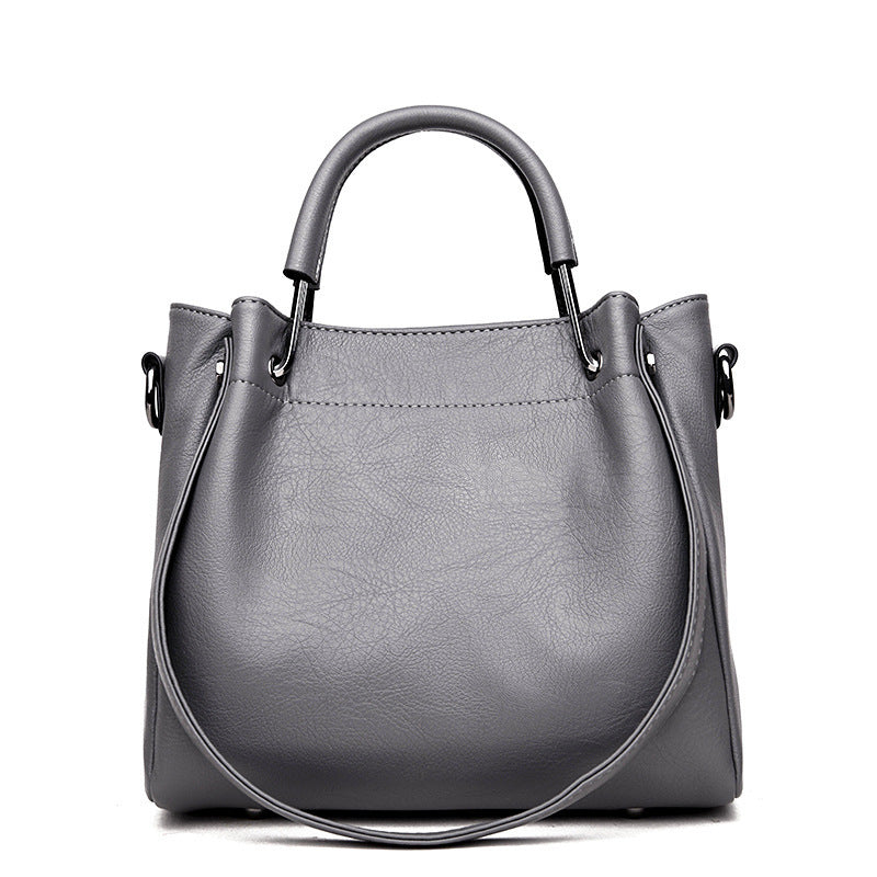 Women's Bags Soft Leather Retro Bucket Bag Handbag