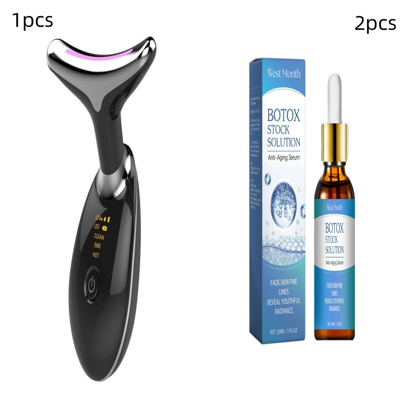 EMS Thermal Neck Massager with Microcurrent Wrinkle Remover and Lifting Tightening